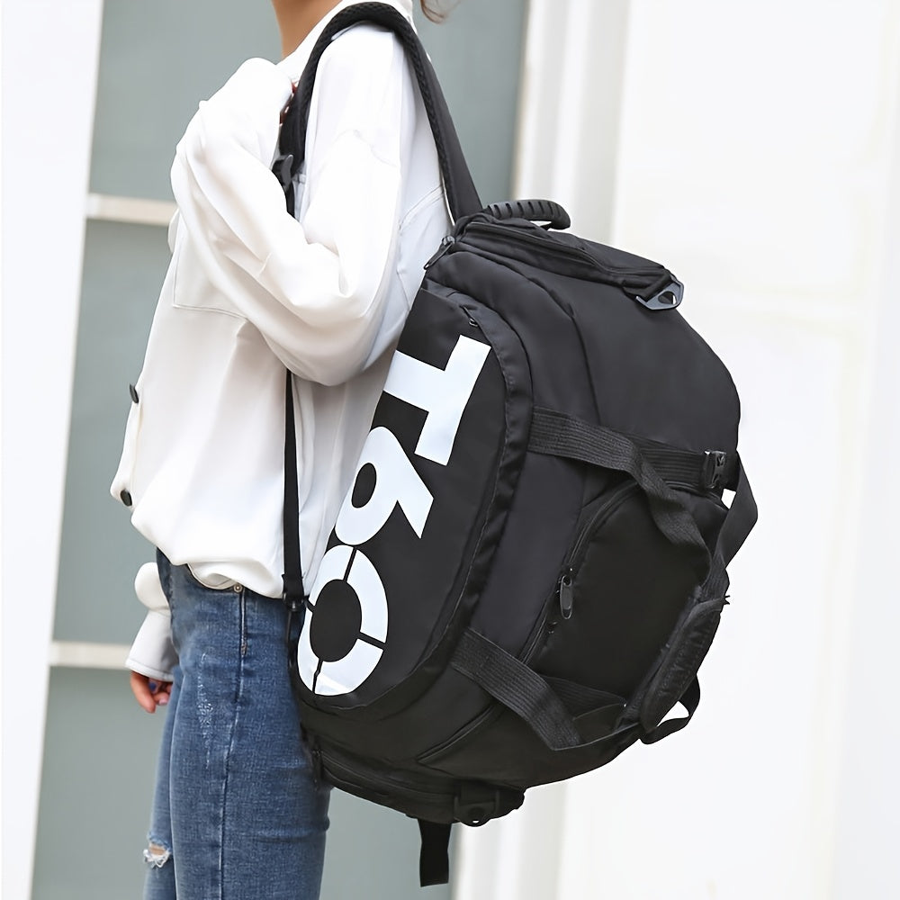 Large Nylon Travel Duffle Bag with Shoe Compartment