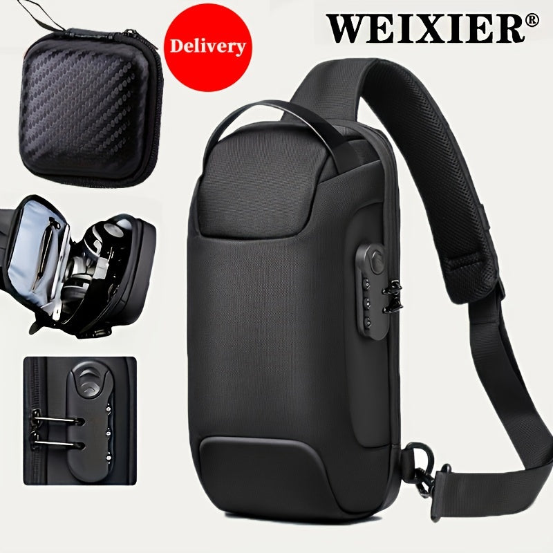 Men’s Waterproof Waist Bag with USB & Lock - Clickilix