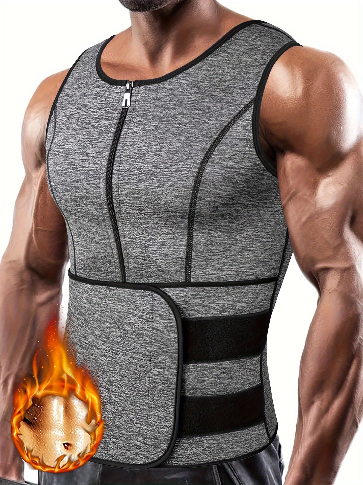Men’s Compression Tank Top – Adjustable Waist Trainer - Clickilix
