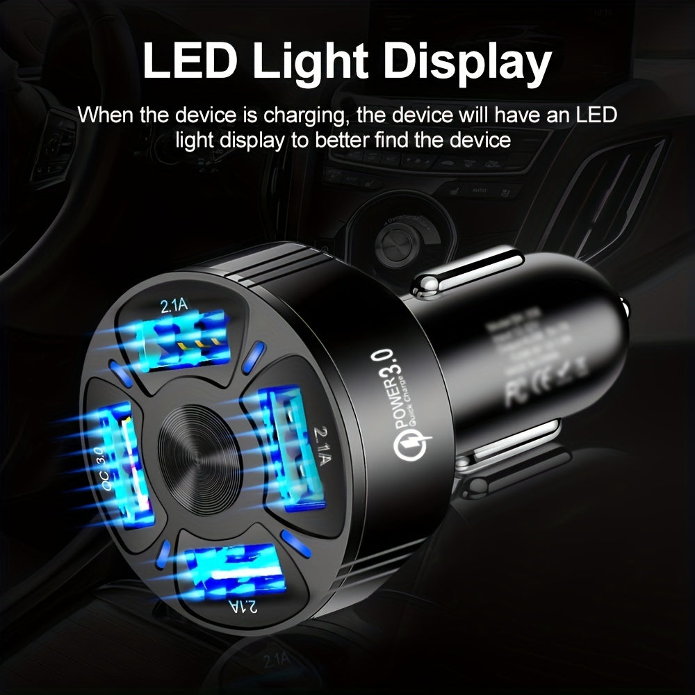4-in-1 USB Car Charger – Fast Multi-Port Adapter - Clickilix