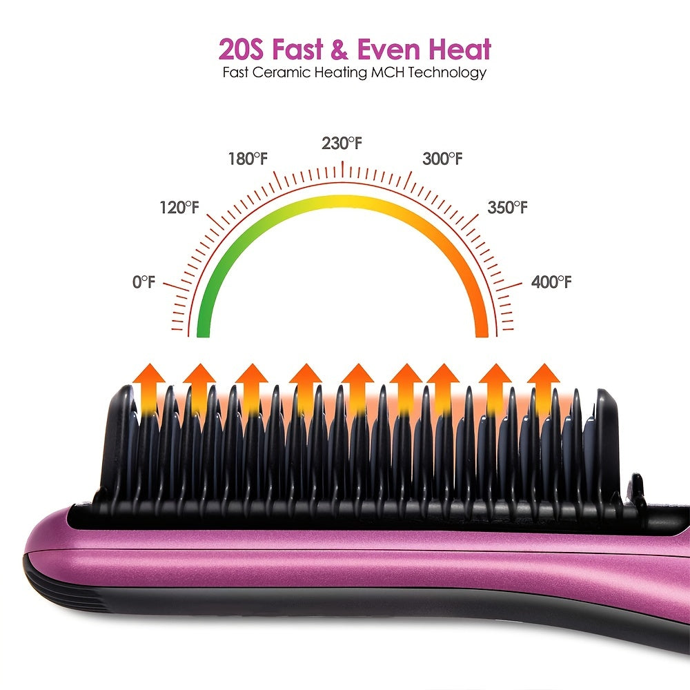 Ceramic Hair Straightening Brush Rapid Heat