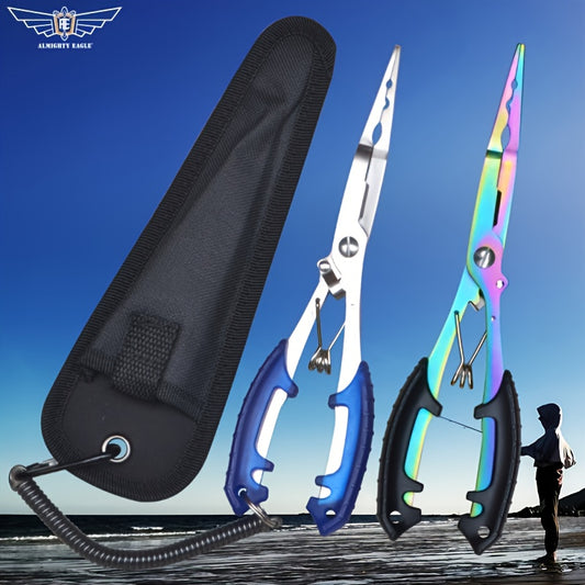 Saltwater Fishing Pliers – Rust-Proof with Sheath & Lanyard - Clickilix
