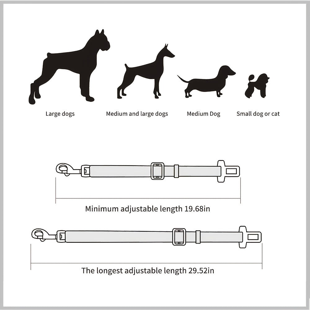 Adjustable Pet Seat Belt – Retractable Car Safety Harness - Clickilix