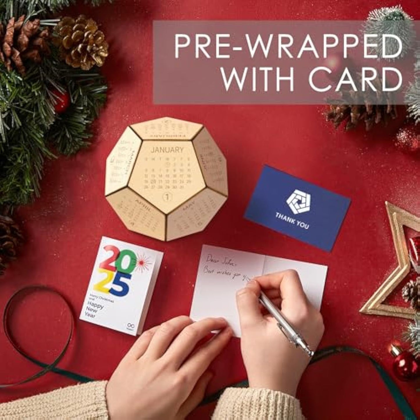 2024 DIY Wooden Hexagonal Dice Desk Calendar