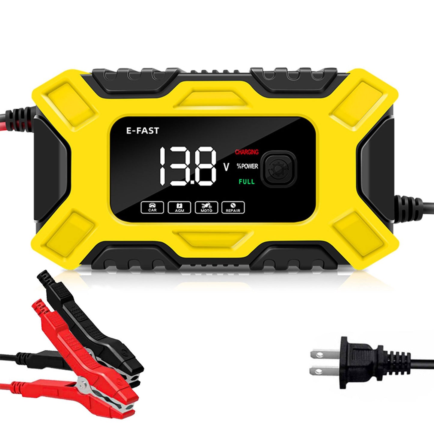 12V 6A Automatic Digital Car Battery Charger - Clickilix