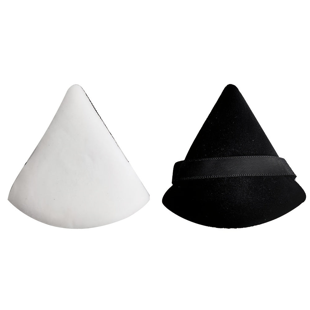 Soft Triangle Powder Puff – Velour Makeup Sponge Tool - Clickilix