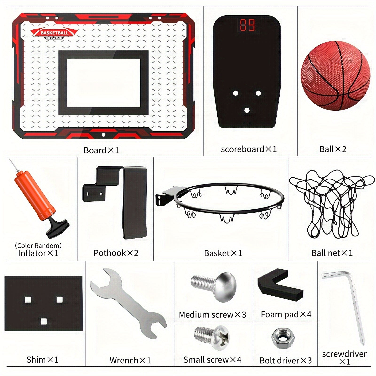 Indoor Mini Basketball Hoop Set for Kids – With 2 Balls - Clickilix