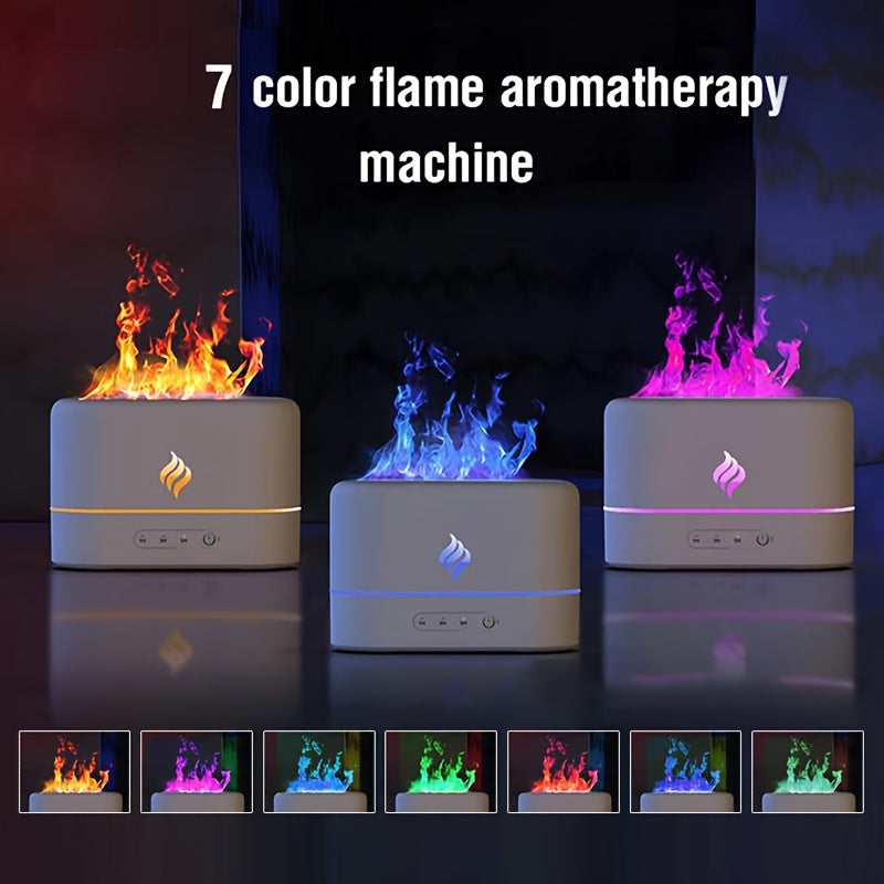 7-Color Flame Effect Ultrasonic Aromatherapy Humidifier - Clickilix