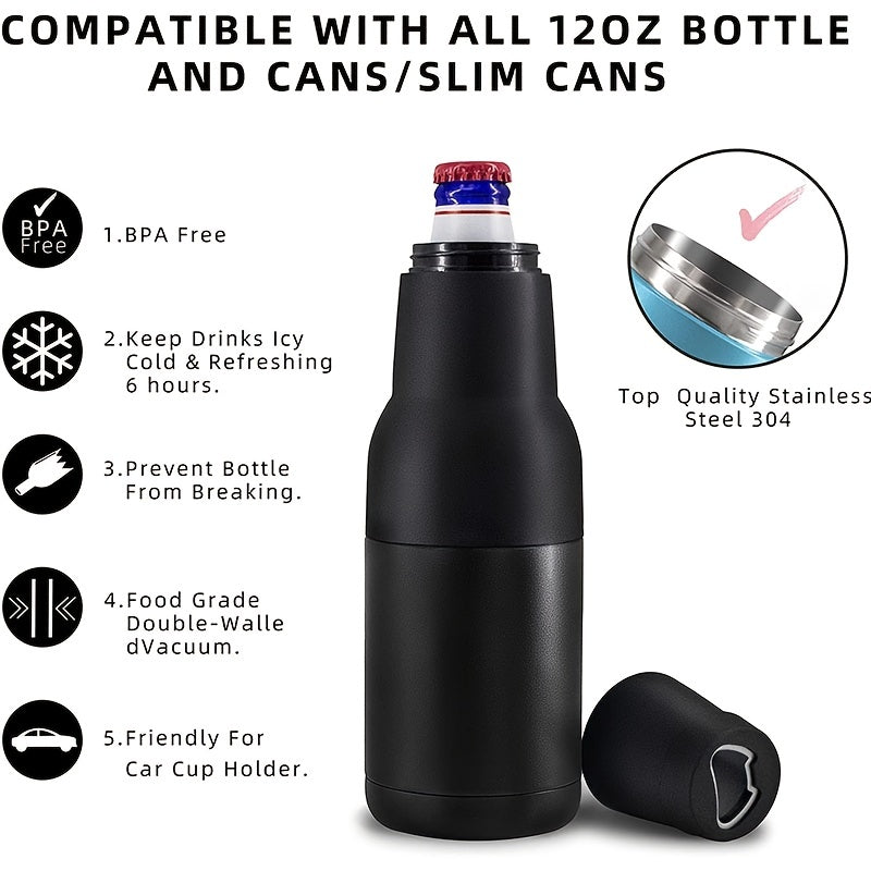 3-in-1 Stainless Steel Beer Bottle Cooler & Opener