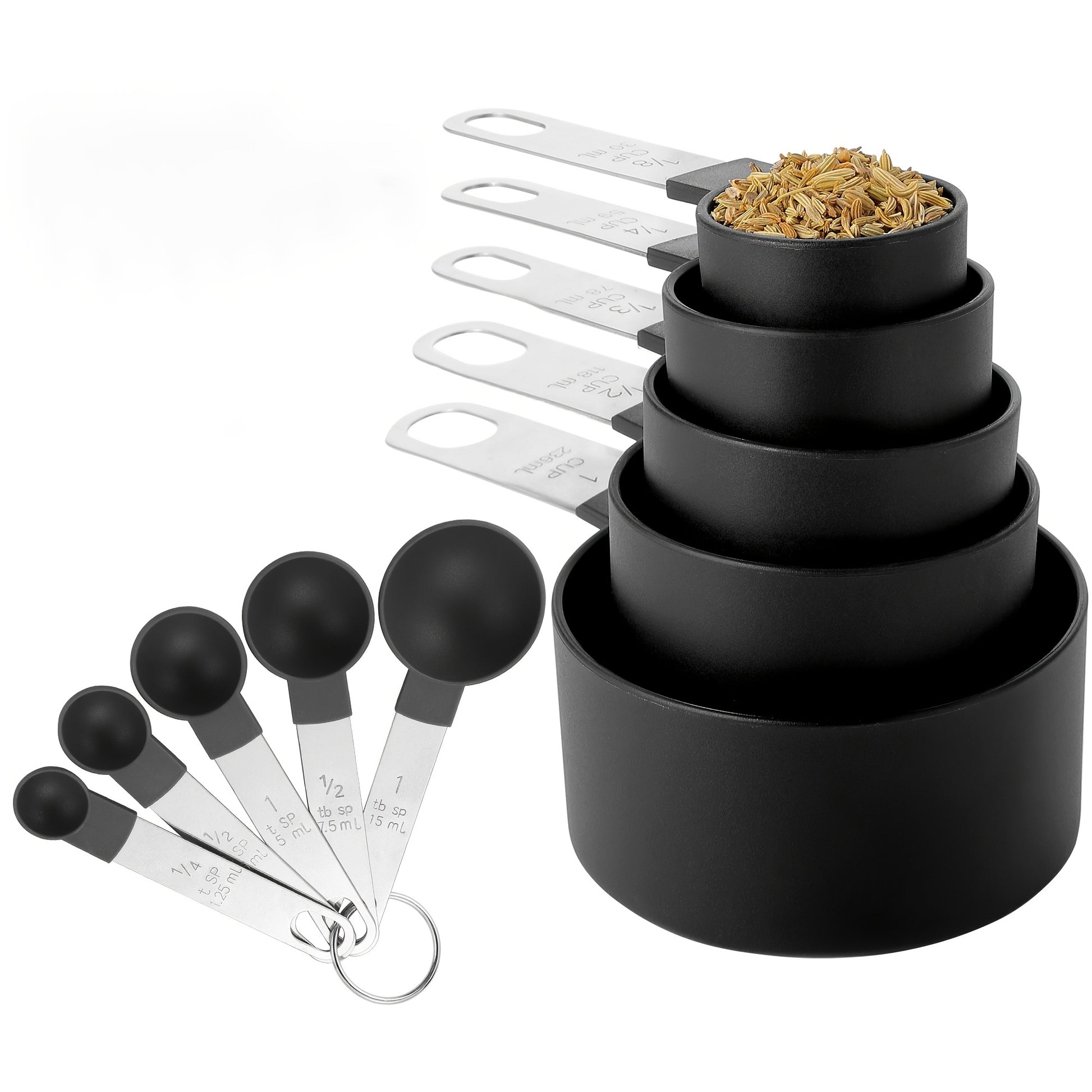 10pcs Premium Measuring Cups & Spoons – Stainless Steel - Clickilix