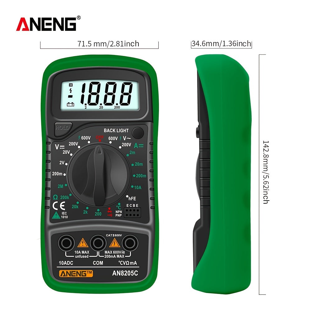 ANENG AN8205C Digital Multimeter – Auto-Ranging with Thermocouple - Clickilix