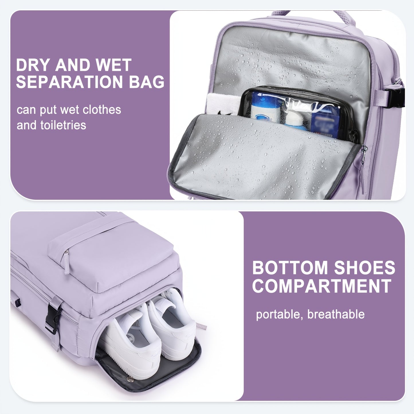 Large Waterproof Travel & Hiking Backpack
