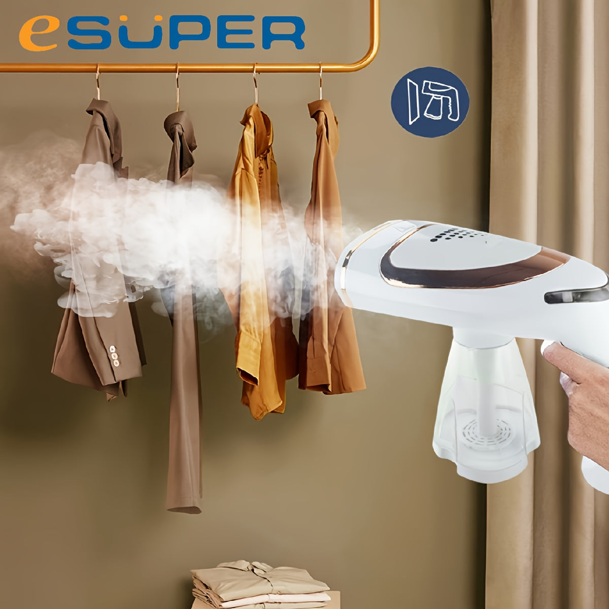 1600W Foldable Electric Garment Steamer by ESUPER