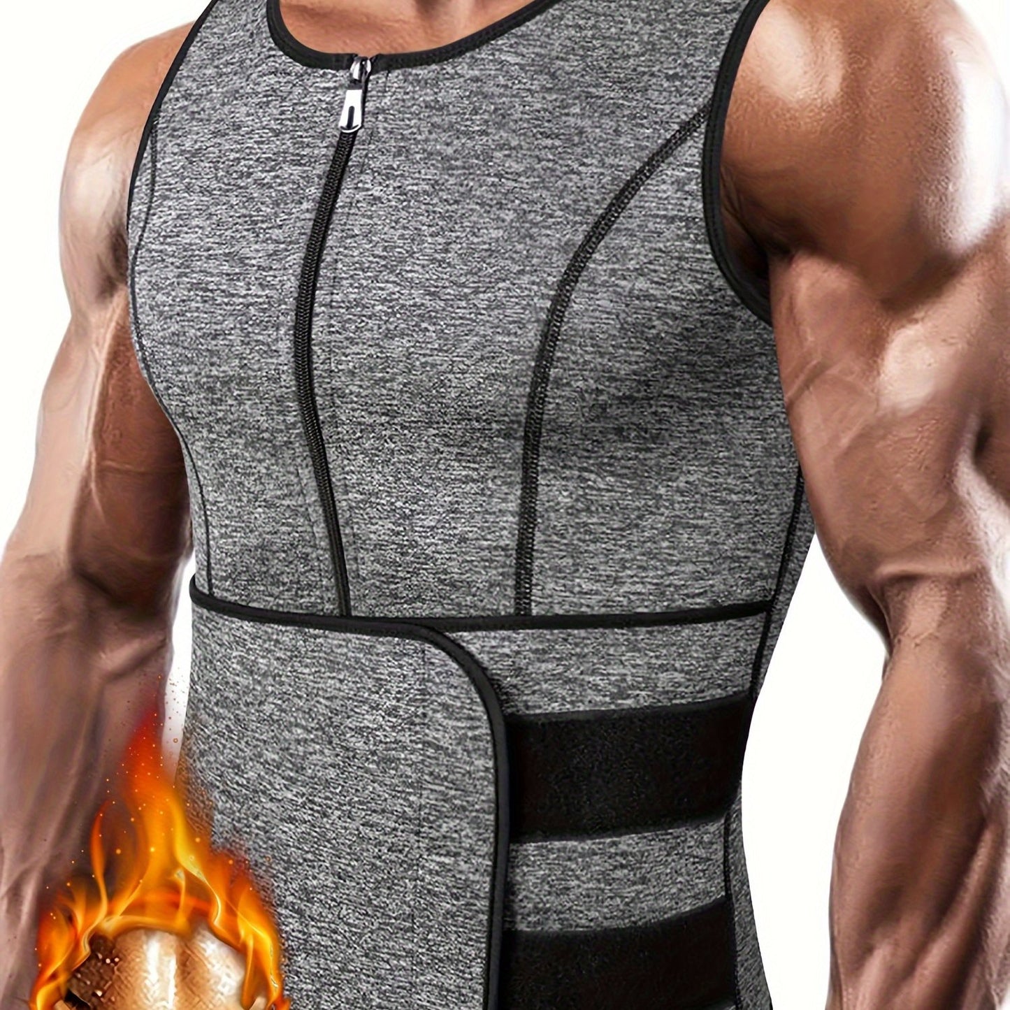 Men’s Compression Tank Top – Adjustable Waist Trainer - Clickilix