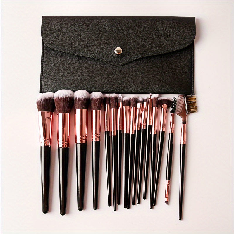 15pcs Professional Makeup Brush Set with Carry Bag - Clickilix
