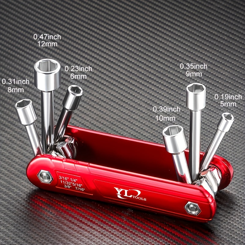 6pcs Mini Folding Hexagon Socket Wrench Set - Clickilix
