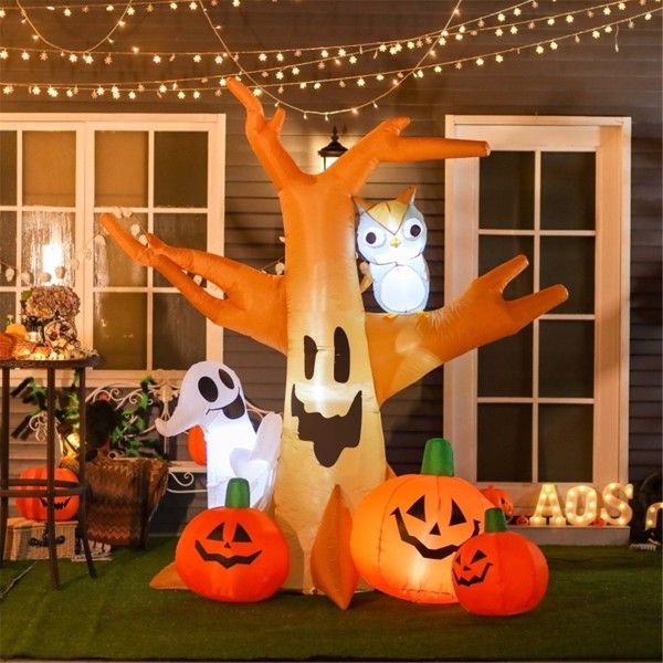 7.5FT Inflatable Halloween Ghost Tree with LED Lights
