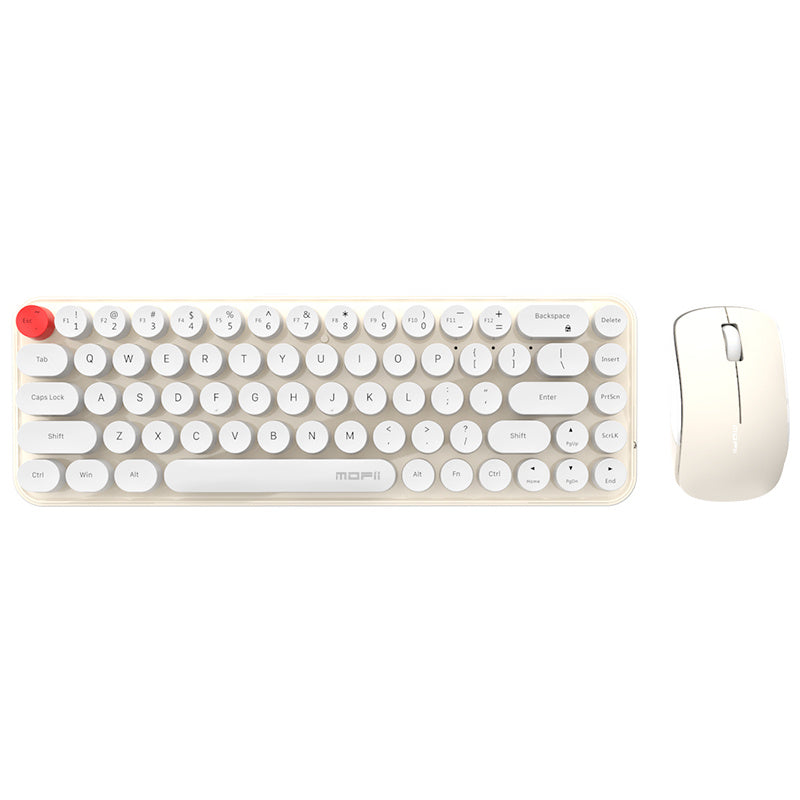 Mofii Chic Wireless Keyboard Mouse Set – Milk Tea - Clickilix