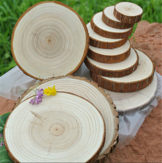Decorative Hand-Painted Round Wood Chips DIY