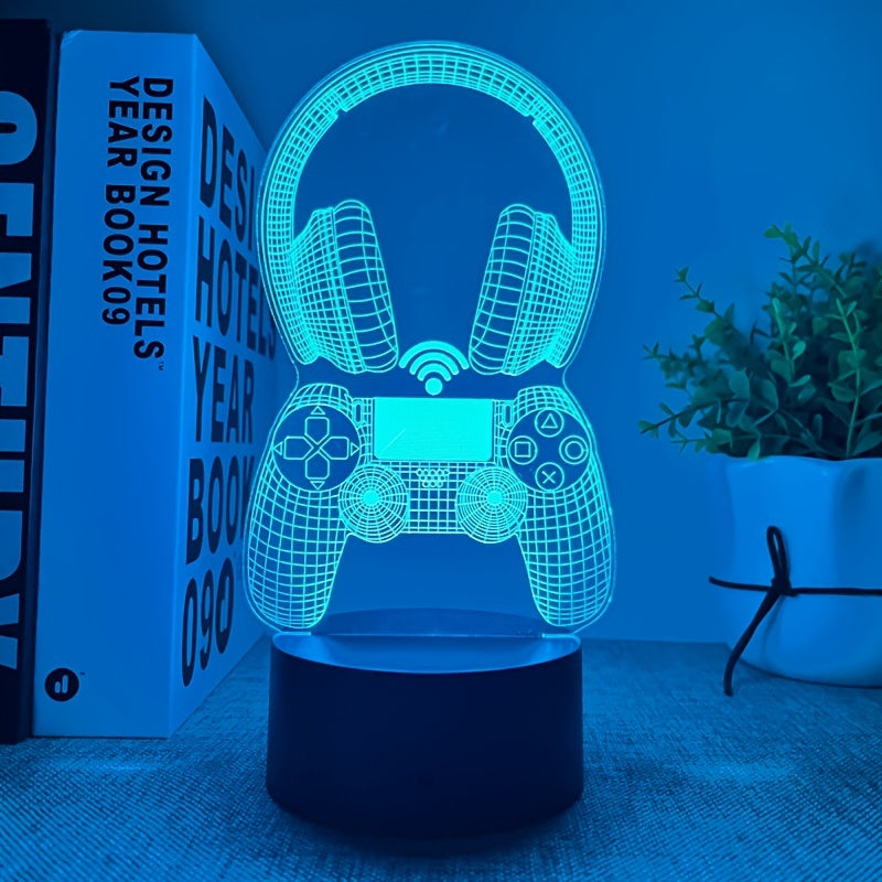 3D Gaming Headset Night Light USB Desk Lamp - Clickilix