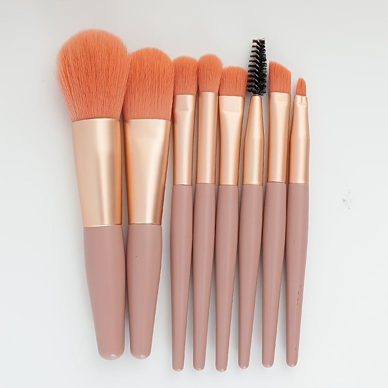 8pcs Soft Makeup Brush Set with Bag
