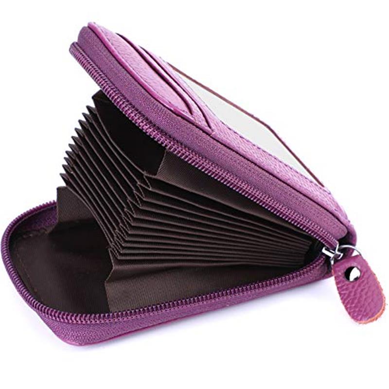 RFID Leather Wallet with Zipper for Men