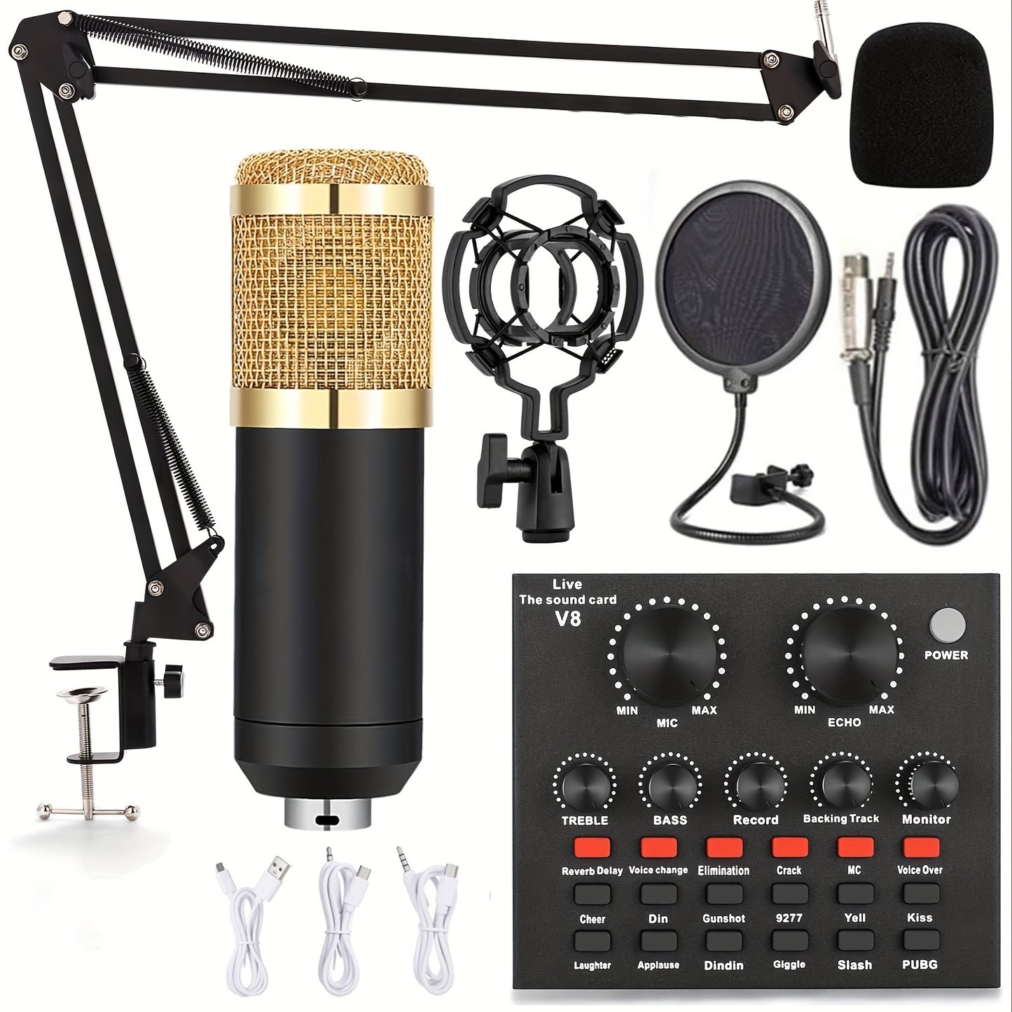 V8 Sound Card Live Broadcast & Recording Set - Clickilix