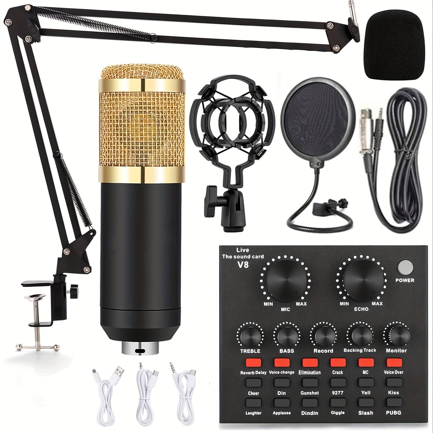 V8 Sound Card Live Broadcast & Recording Set - Clickilix