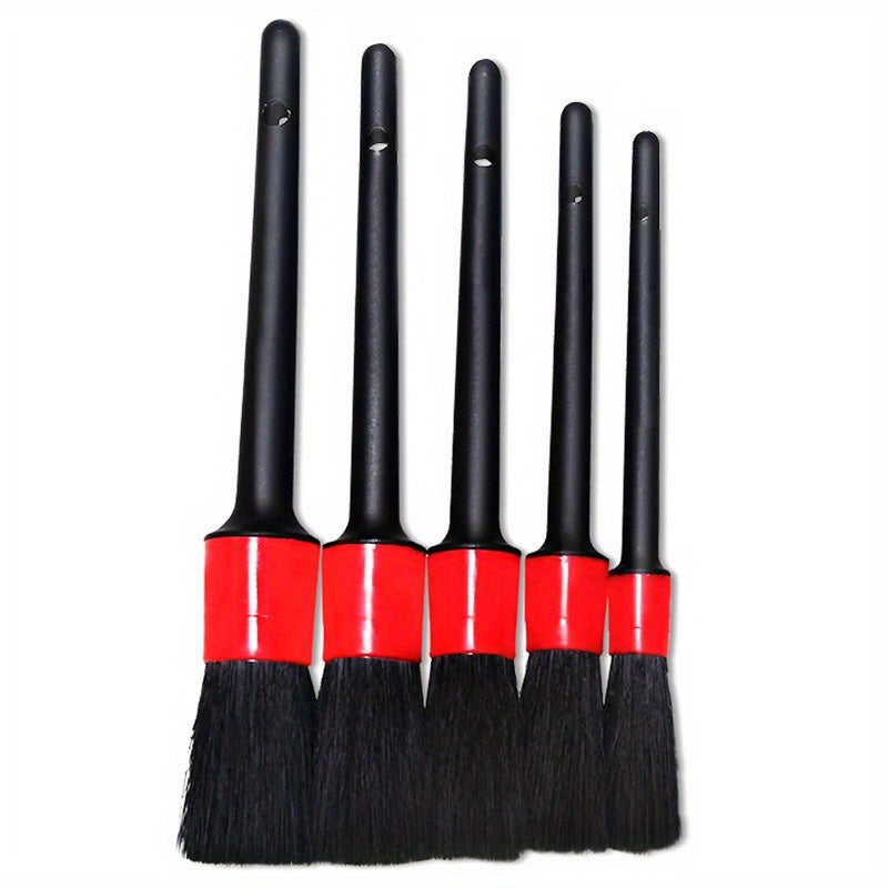 5pcs Car Detailing Brush Set – Interior Cleaning Tools - Clickilix