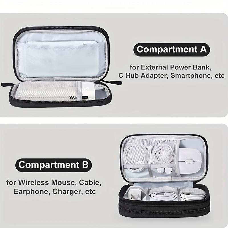 Waterproof Travel Cable Organizer Bag – Double Layer - Clickilix