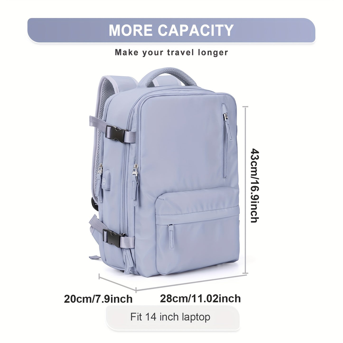 Large Waterproof Travel & Hiking Backpack