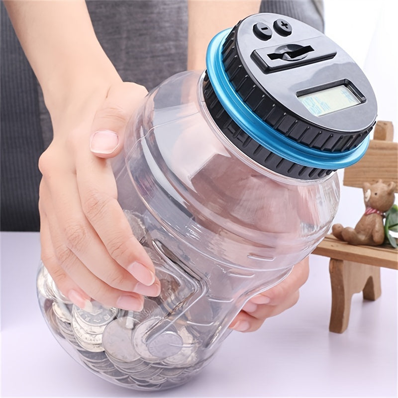 Digital Coin Counting Jar – 800+ Capacity, Fits All US Coins - Clickilix