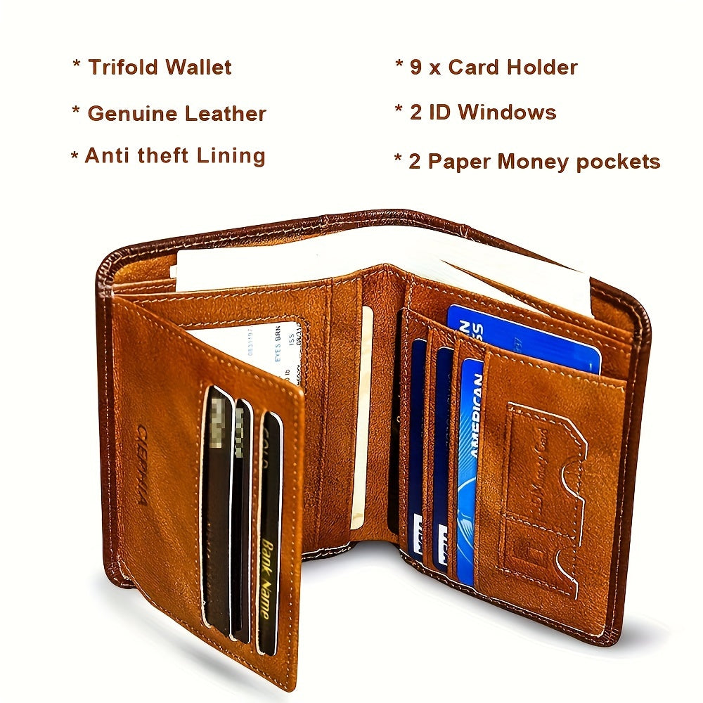 Vintage RFID Leather Wallet for Men