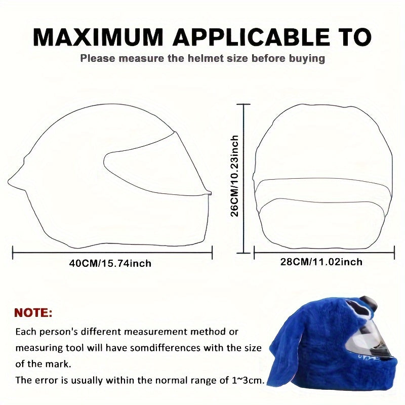Cute Fox Plush Motorcycle Helmet Cover – Soft & Warm Liner
