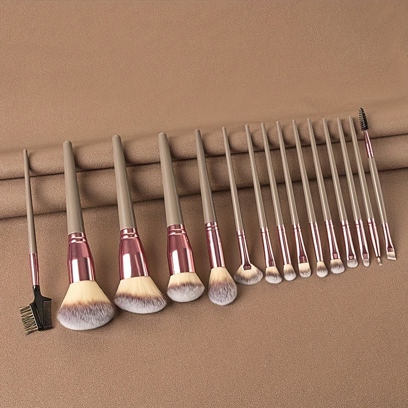 15pcs Professional Makeup Brush Set with Carry Bag - Clickilix