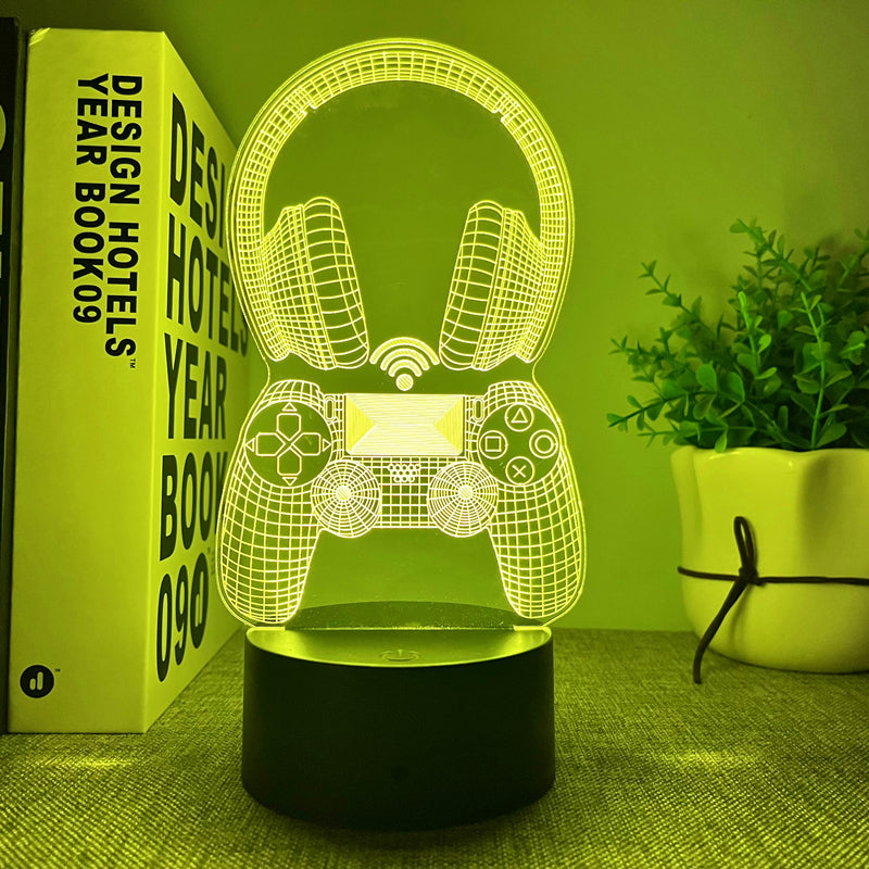 3D Gaming Headset Night Light USB Desk Lamp - Clickilix