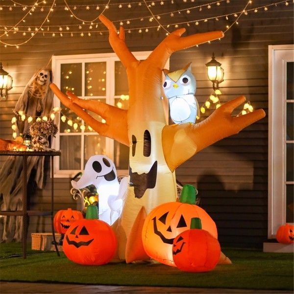 7.5FT Inflatable Halloween Ghost Tree with LED Lights
