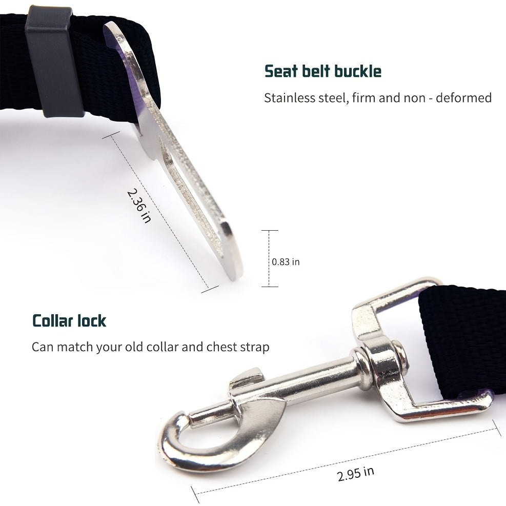 Adjustable Pet Seat Belt – Retractable Car Safety Harness - Clickilix