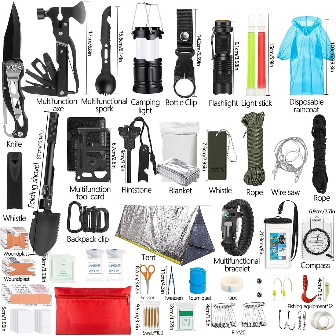 250Pcs Ultimate Survival Kit for Outdoor Adventures