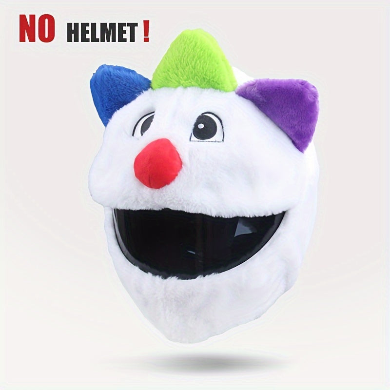 Cute Fox Plush Motorcycle Helmet Cover – Soft & Warm Liner