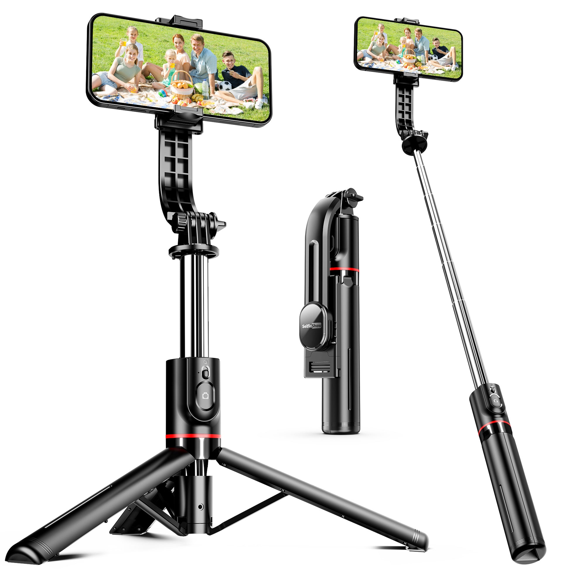 44-Inch Selfie Stick Tripod with Wireless Remote Control - Clickilix