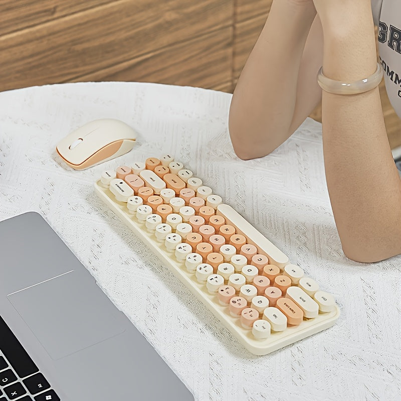 Mofii Chic Wireless Keyboard Mouse Set – Milk Tea - Clickilix