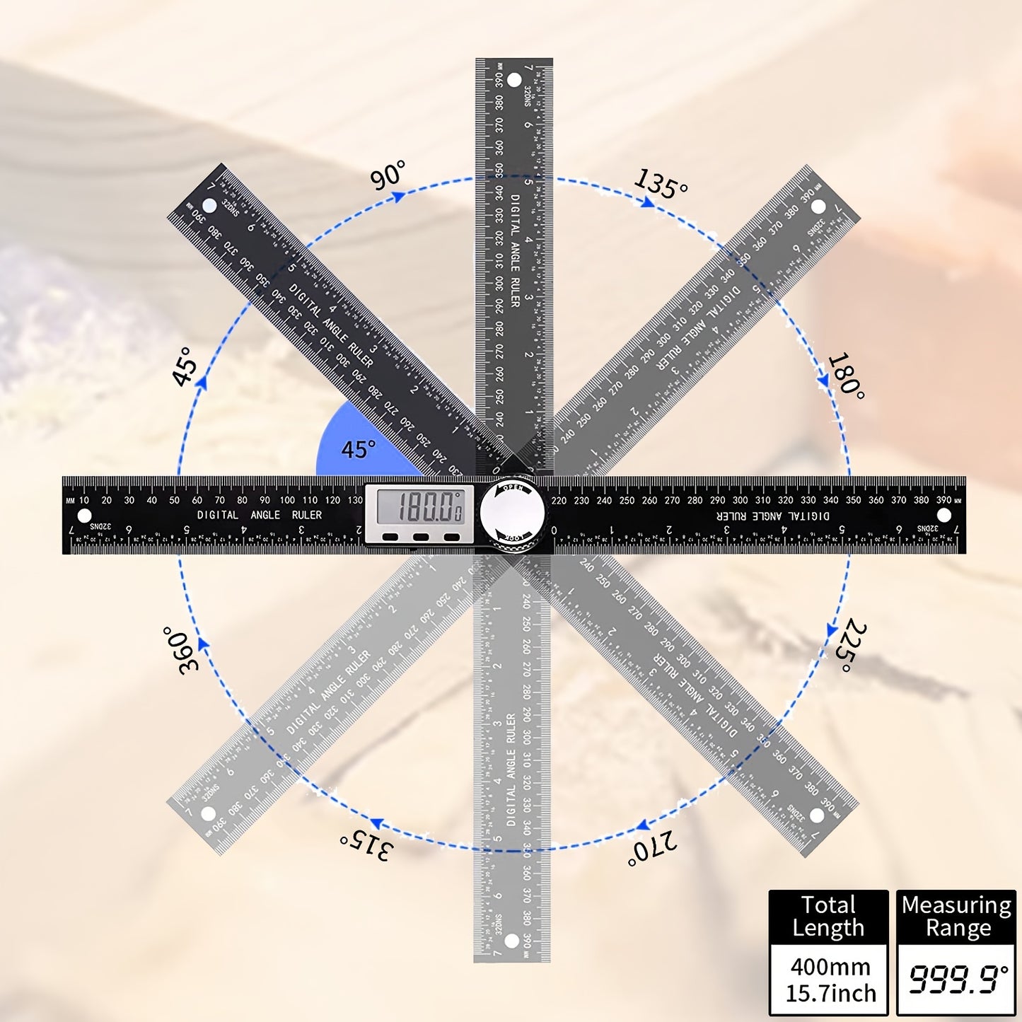 2-in-1 Digital Angle Finder Ruler – 7" / 200mm Tool - Clickilix