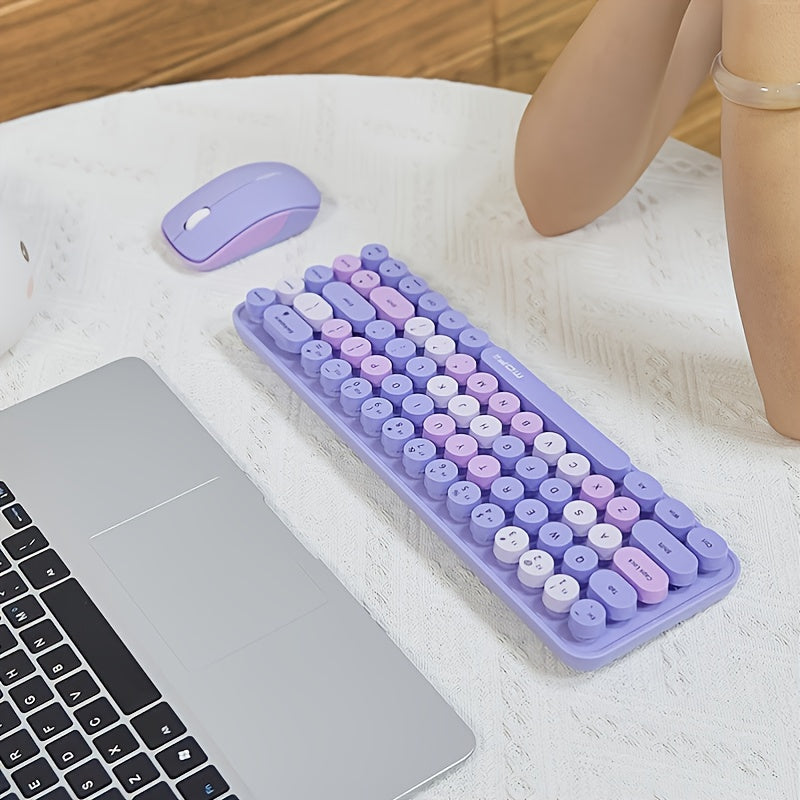 Mofii Chic Wireless Keyboard Mouse Set – Milk Tea - Clickilix