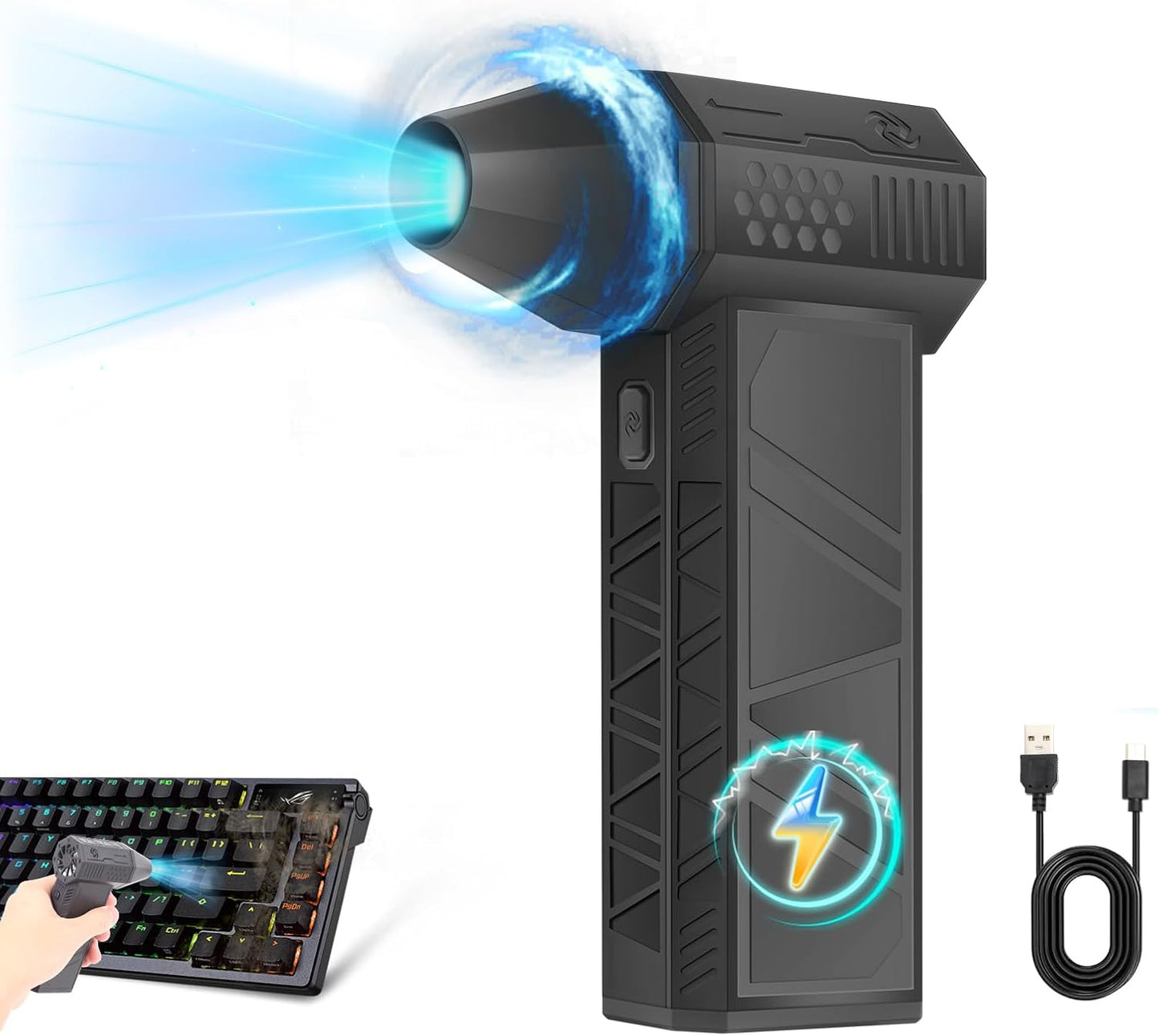 Blast away dust with this 140,000RPM turbo air blower!