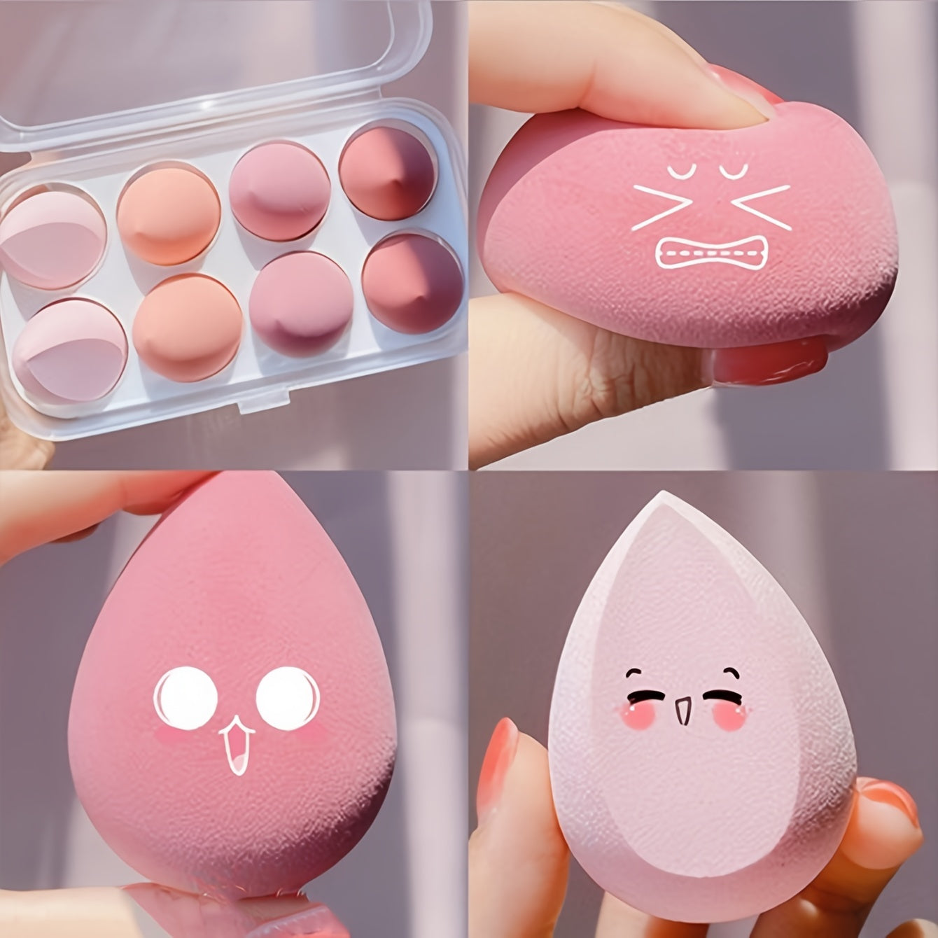 8pcs Colorful Beauty Sponge Set