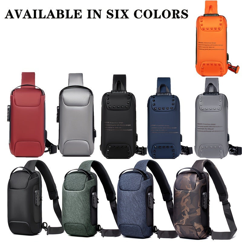 Men’s Waterproof Waist Bag with USB & Lock - Clickilix