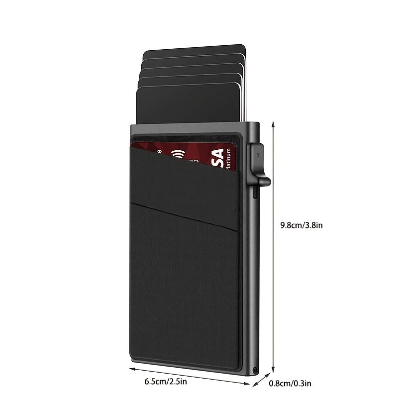 Automatic Pop-Up Credit Card Holder, RFID Blocking Men's Business Card Wallet - Clickilix