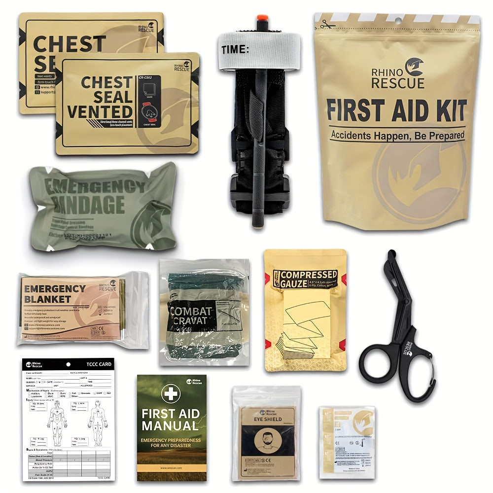 Rhino Rescue 11pcs Tactical Trauma First Aid Kit
