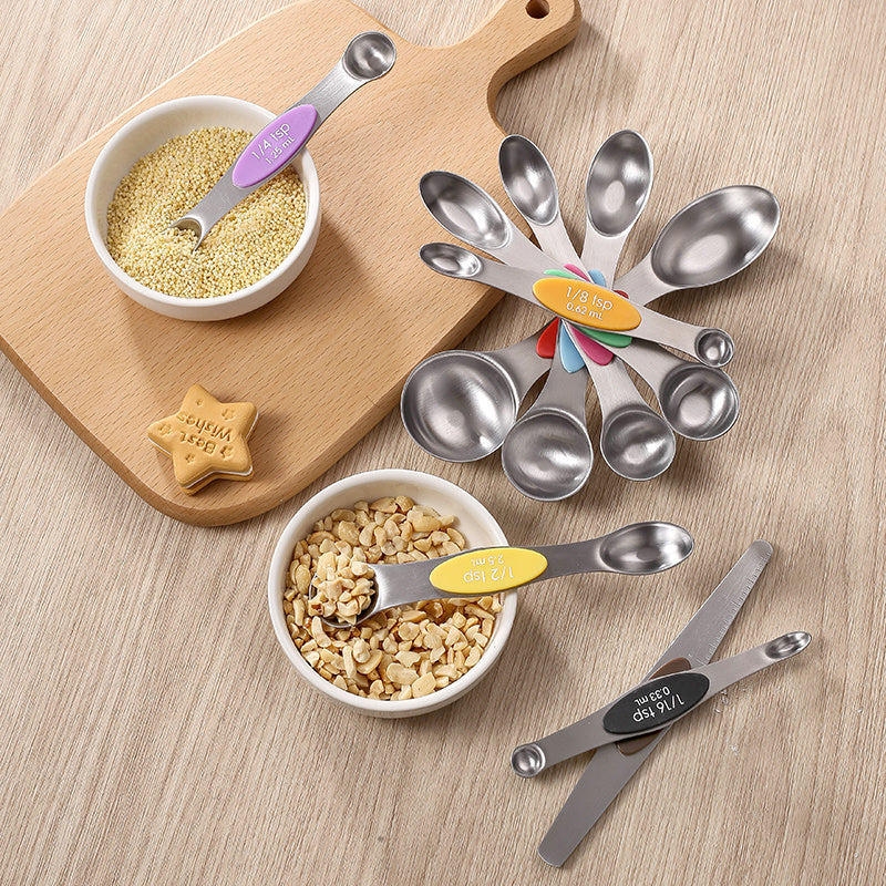 9pcs Magnetic Stainless Steel Measuring Spoons - Clickilix